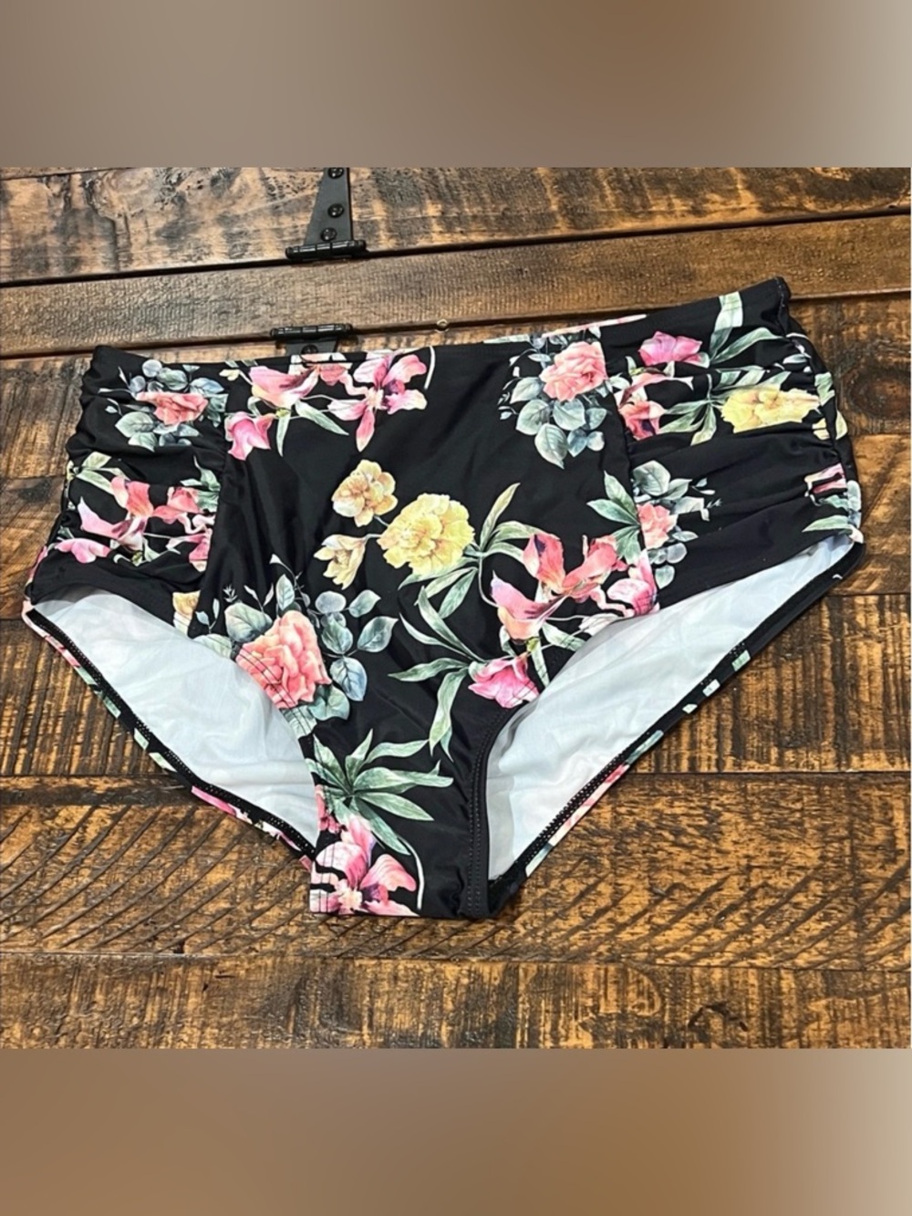 Floral High-Waisted Swim Bottoms
